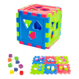 Brinquedo Cubo De Encaixe Didático Com Bloco De Encaixar 9cm