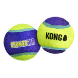 Brinquedo De Bola Para Cães Kong Crunchair Pequeno Amarelo Com Roxo