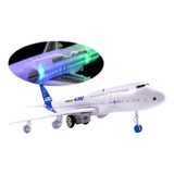 Brinquedo De Criança Miniatura Avião Fricção Luzes E Som