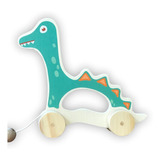 Brinquedo De Puxar Dinossauro Em Madeira