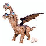 Brinquedo Dinossauro Com 3 Cabeças Anda