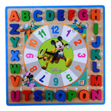 Brinquedo Disney Pedagógico Relógio Encaixe Alfanumérico