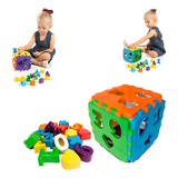 Brinquedo Educativo Cubo Didático Encaixe Para Criança +1ano