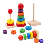 Brinquedo Educativo Torre Rainbow Pirâmide Encaixes
