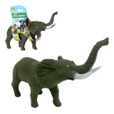 Brinquedo Elefante De Vinil Atóxico Coleção Animais Realista