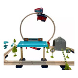 Brinquedo Estação Trem Pista Com Looping E Acessórios 65 Pçs