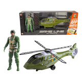 Brinquedo Grande Helicóptero De Resgate Com Boneco Soldado