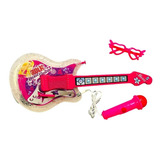 Brinquedo Guitarra Musical Girls Rock Com Óculos E Microfone