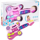 Brinquedo Guitarra Rosa Eletrônica Infantil Multikids