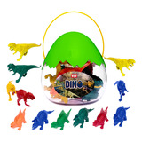 Brinquedo Infantil 12 Dinossauros No Ovo