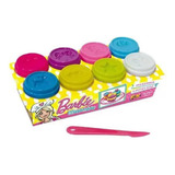 Brinquedo Infantil Barbie Massinha Divertida Com 8 Potes Cor Colorido