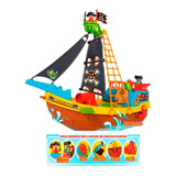 Brinquedo Infantil Barco Pirata Navio Aventura Divertida Cor Colorido