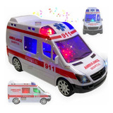 Brinquedo Infantil Carrinho Ambulância Com Som Luz Sirene Co
