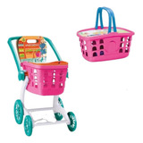 Brinquedo Infantil Carrinho Supermercado Compras 2 Em 1