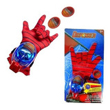 Brinquedo Infantil Luva Homem Aranha Lança Discos Som E Luz