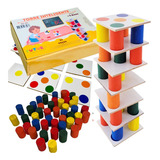Brinquedo Jogo Torre Inteligente Colorido Madeira Educativo
