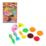 Brinquedo Kit Comida Bolo Plástico 11 Peças Lanche Delícia