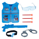 Brinquedo Kit Policial Infantil Colete E Acessórios Fantasia
