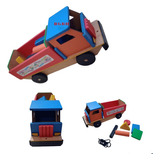 Brinquedo Madeira Caminhão C/ Figuras Geométricas