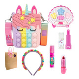 Brinquedo Menina Maquiagem De Criança Com Bolsa Unicornio