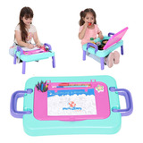 Brinquedo Mesa Infantil Bandeja Didática Desenhar Menina
