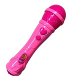 Brinquedo Microfone Infantil Azul Rosa Sai Voz Toca Musica