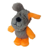 Brinquedo Mordedor Bichinhos Pelúcia Pet Cães Gatos C/ Apito Cor Cinza