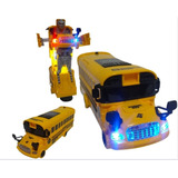 Brinquedo Ônibus Escolar Robo Bate E Volta Transformer Bus