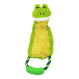 Brinquedo Para Pet Sapo De Pelúcia Com Puxador + Corda E Som