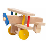 Brinquedo Pedagogico Colorido Aviãozinho Avião Madeira 