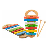 Brinquedo Pedagógico Madeira Xilofone Mus. C/