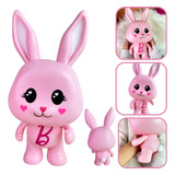 Brinquedo Pelúcia Coelhinho Pet Barbie Criança Coelho Rosa 