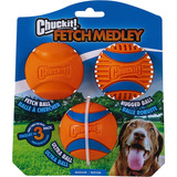 Brinquedo Pet Cães Chuckit Fetch Medley Pack 3 Bolas Médio