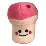 Brinquedo Pet Cogumelo De Pelúcia Com Apito 9cm Cor Rosa