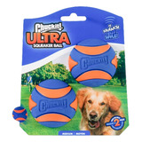 Brinquedo Pet Interativo Bolinha Borracha 2 Unid. C/ Apito