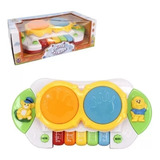 Brinquedo Piano Teclado Bateria Minha Bandinha Luzes E Cores