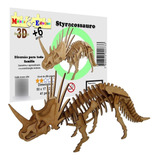Brinquedo Quebra Cabeça 3d Dinossauro Styracossauro Mdf