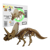 Brinquedo Quebra Cabeça 3d Dinossauro Tricerátops Mdf