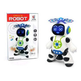 Brinquedo Robô Dança Gira 360 Graus Robot Som & Luz