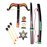 Brinquedo Samurai Ninja Infantil Kit 9 Peças Arco E Flecha 