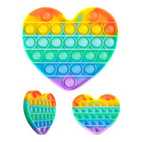 Brinquedo Sensorial Pop It Tirar Estresse Colorido Coração