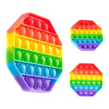 Brinquedo Sensorial Pop It Tirar Estresse Colorido Octagono