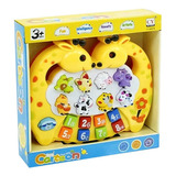 Brinquedo Teclado Cartoon Girafinha Com Sons De Animais Cor Amarelo