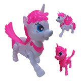 Brinquedo Unicornio Anda Emite Som E Luzes Pônei Musical Cor