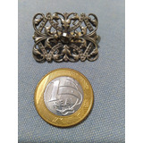 Broche Antigo Prateado Bijuteria Fina Retrô 3,5cm Veja6fotos