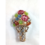 Broche Italiano Banho De Ouro L´officel Vintage