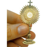 Broche Ostensório Jhs Pequeno Ministro Da Eucaristia 7cm Cor Dourado