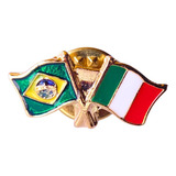 Broche Países Bottons Bandeira Cruzada Vários Países