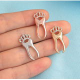Broche Pin Dentista Protetica Academica Molar Com Coroa Sm