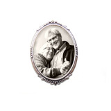 Broche Relicário Com Foto 5x4cm Cor Prata